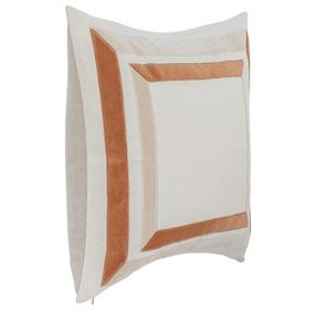 Novel Estate Maybrook Ivory and Natural Square Accent Pillow