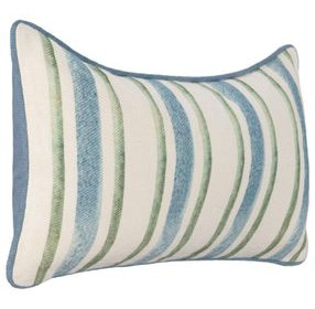 Tranquil Coasts Harbor Stripe Ivory Rectangular Accent Pillow
