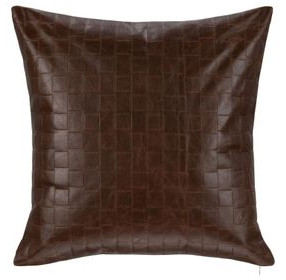 Tranquil Coasts Leather Seston Brown Square Accent Pillow