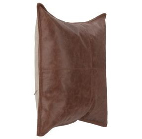 Soco Leather Kona Brown 18 x 18" Accent Pillow