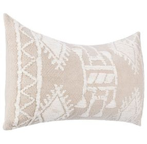 Lineage Abbey Mocha Cream and Ivory Rectangular Accent Pillow