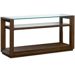 Cavalier Cinnamon Rectangular Glass Top Sofa Table