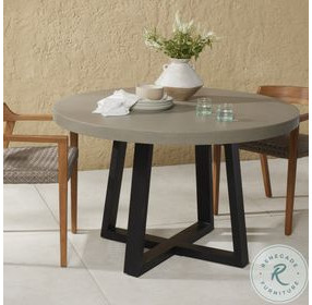 Cyrus Black Round 48" Outdoor Dining Table