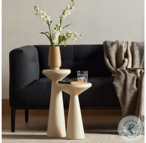 Ravine Parchment White Concrete Accent Tables Set Of 2