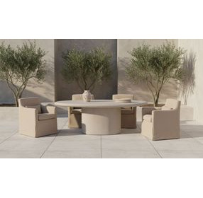 Frida Cream Outdoor Oval Dining Room Set