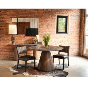 Caldera Dark Oak and Lava Marble Top Console Table