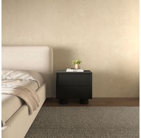 Marcelle Black 2 Drawer Nightstand