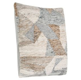 Performance Savanna Gray and Beige Square Accent Pillow Set of 2