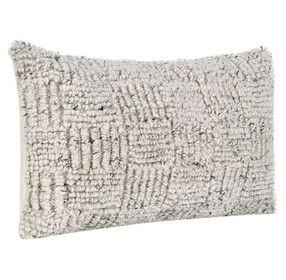 Shades Vico Ivory and Gray Rectangular Accent Pillow