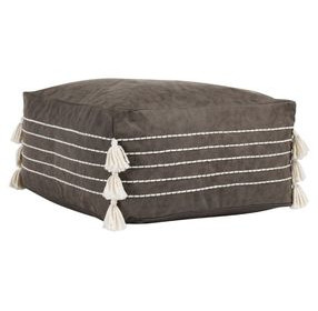 Poufs Ezekiel Vegan Leather Hickory Square Accent Pouf