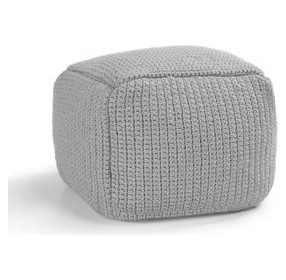 Prism Gray Square Outdoor Pouf