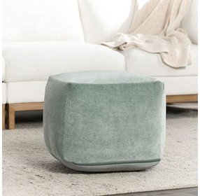 Poufs Heirloom Velvet Bay Green Square Accent Pouf