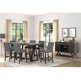 High Line Gray Upholstered Counter Height Chair Set of 2