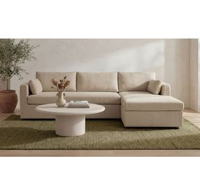 Burrow Sand Performance Fabric 2 Piece Modular Sleeper Sectional