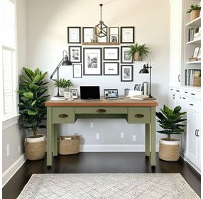 Vineyard Sage Green And Fruitwood Writing Desk