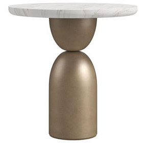 Verge Bronze Metallic and White Marble Top Spot Table