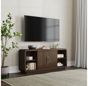 Athens Chocolate Brown 76" TV Stand with USB Charging