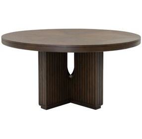 Athens Chocolate Brown Round Dining Room Set