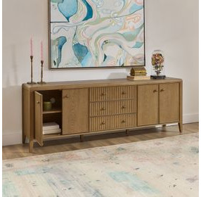 Reed Warm Driftwood 92" TV Stand with USB Charging