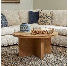 Waterfall Light Oak Round Coffee Table