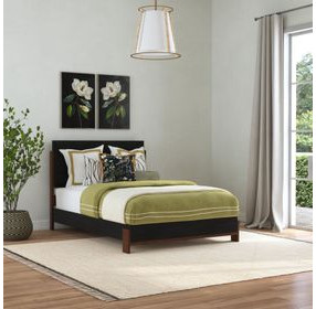 Waterfall Dark Brown and Deep Ebony Queen Panel Bed