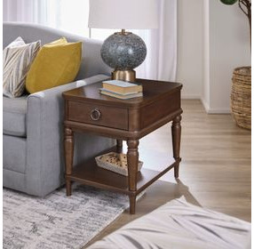 Bellevue Whiskey Brown Rectangular End Table
