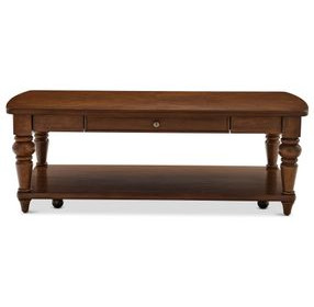 Bellevue Whiskey Brown Rectangular Occasional Table Set with Casters