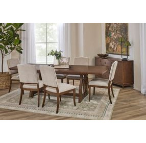 Bellevue Whiskey Brown 104" Extendable Rectangular Dining Table