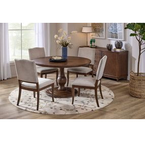 Bellevue Whiskey Brown 54" Round Dining Table