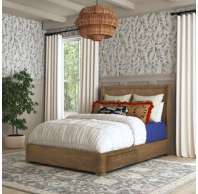 Normandy Warm Driftwood Queen Storage Panel Bed