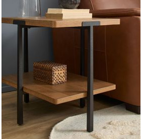 Millwork Rustic Umber and Black Rectangular End Table