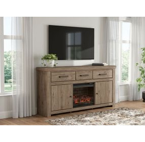 Garistyn Natural Rustic 73" TV Stand with Electric Fireplace