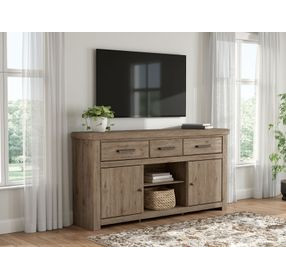 Garistyn Natural Rustic 73" XL TV Stand with Fireplace Option