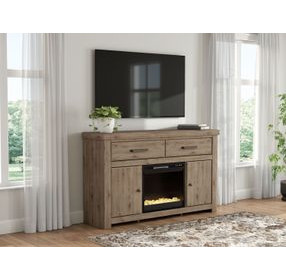 Garistyn Brown 62" TV Stand with Electric Fireplace