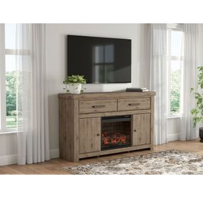 Garistyn Natural Rustic 62" TV Stand with Electric Fireplace