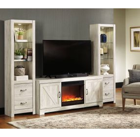 Bellaby Whitewash 4 Piece Entertainment Center with LED