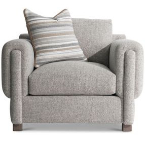 Tori Gray Upholstered Lounge Chair with Pillow