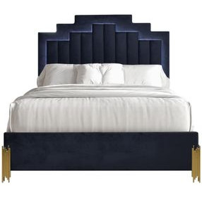 Empire Black Upholstered Panel Bedroom Set
