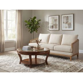 Brookhaven Distressed Medium Clear Cherry Round Cocktail Table