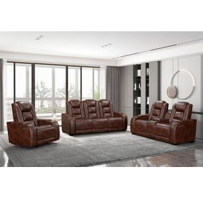 Chester Brown 74" Reclining Console Loveseat with USB Charging