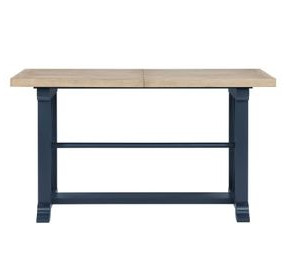 Darcy Beige and Midnight Blue Extendable Rectangular Counter Height Dining Room Set