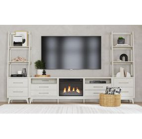 Clare Almond 82" TV Stand with Fireplace Insert