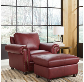 Westfield Cherry Leather Ottoman