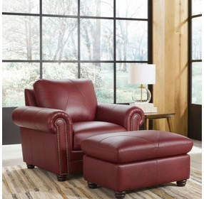 Westfield Cherry Leather Ottoman