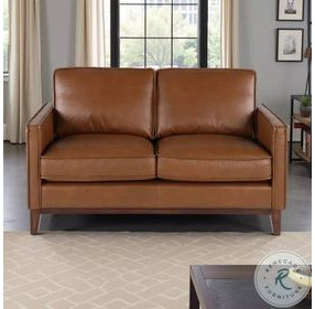 Weston Highland Saddle Leather 59" Loveseat