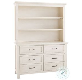 Westfield Brushed White Hutch and Bookcase with 3 Shelves
