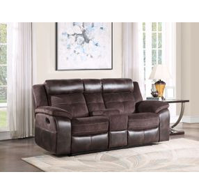 Pueblo Brown 77" Manual Reclining Console Loveseat