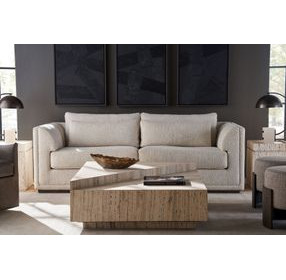 Theo Sheldon Ivory Performance Fabric 92" Sofa with Pillows