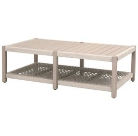 Wrap Beige Rectangular Outdoor Cocktail Table