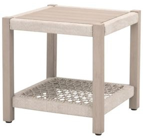 Wrap Beige Square Outdoor End Table